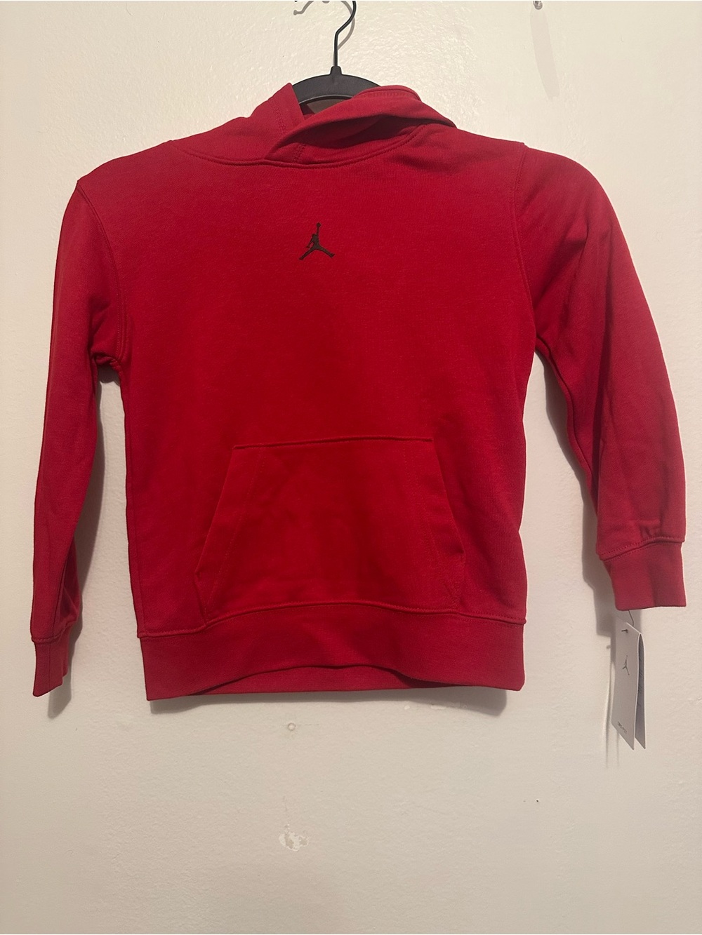 Nike Jordan Boys Red Pullover Hoodie Jumpman Logo Fleece Sweatshirt 6